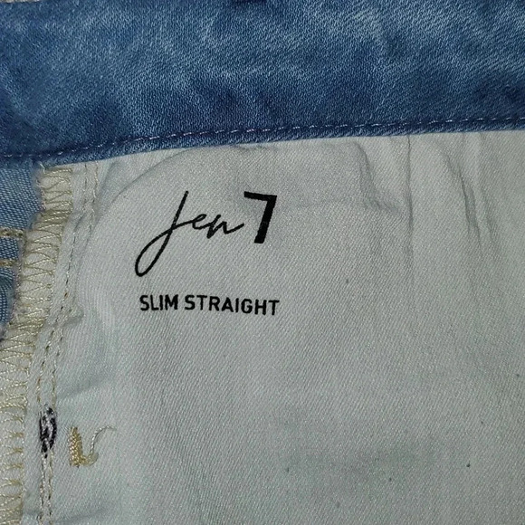 7 For All Mankind Jen 7 Slim Straight Leg Sculpting Jeans Medium Wash Size 16 - Picture 12 of 13